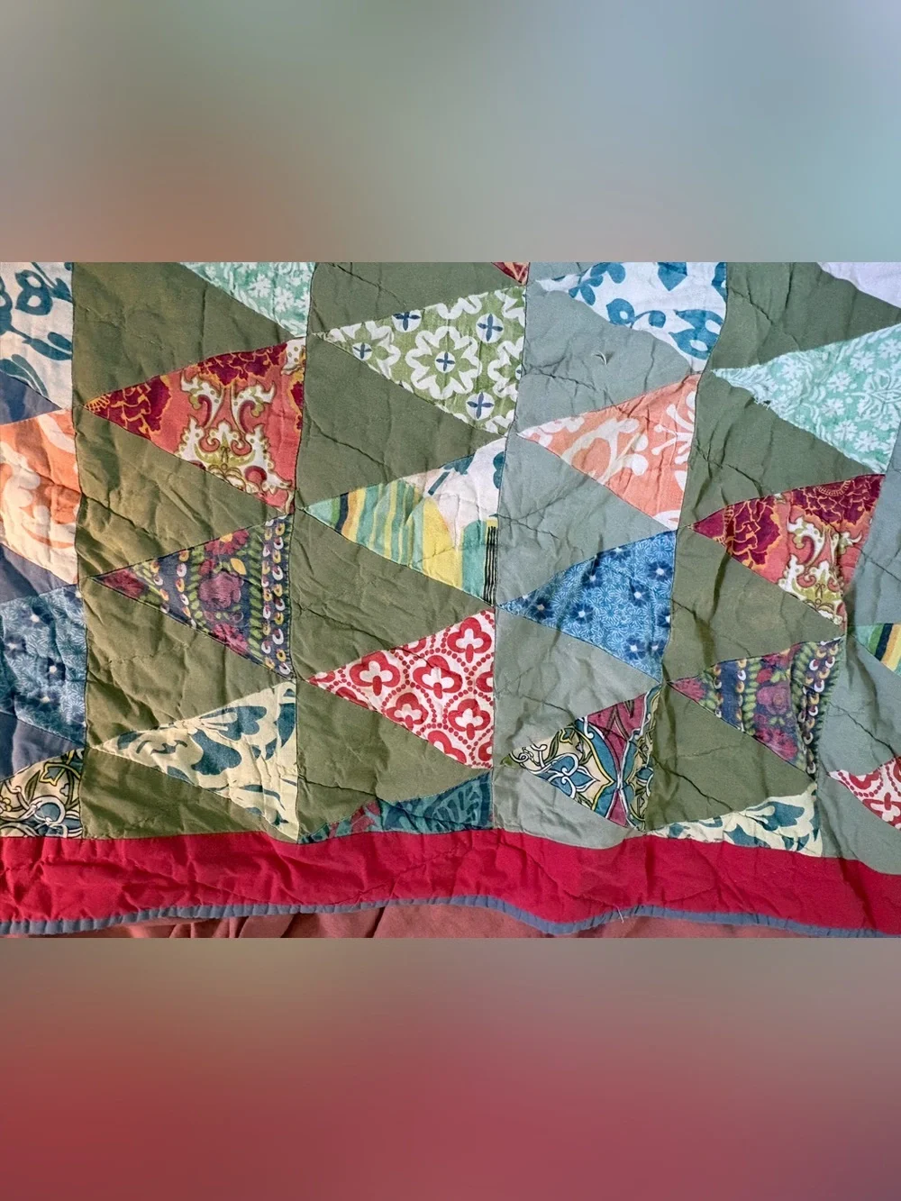 A.P.C. / SEMIOLOGIE rare vintage quilt Colour Triangles